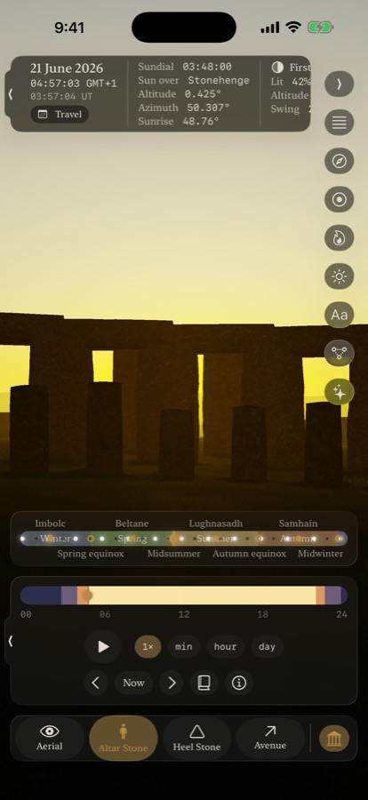 Henge on iPhone: midsummer sunrise on the solstice axis