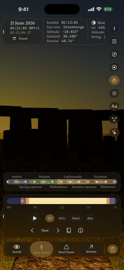 The stones by torchlight before dawn