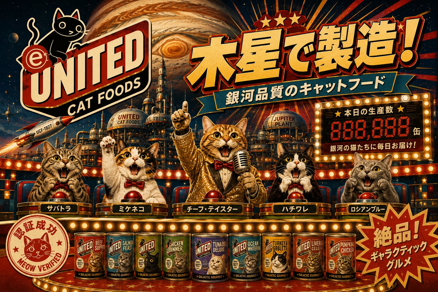 Made on Jupiter broadcast marquee with the full can lineup in lights