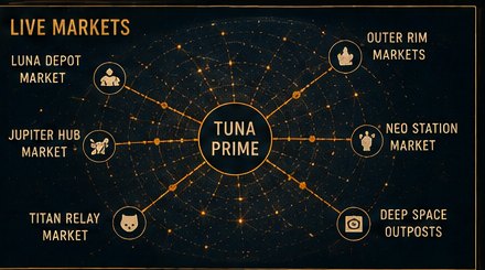 Live markets network centered on Tuna Prime