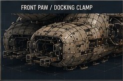 Front paw docking clamp assembly