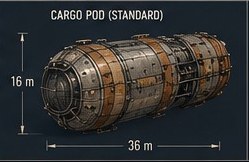 Standard U.C.F. cargo pod, 36 meters, 720 cubic meters capacity